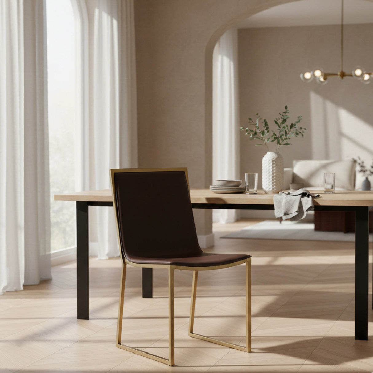 Vegan Leather Dining Chair Set (2) | Oroa.com