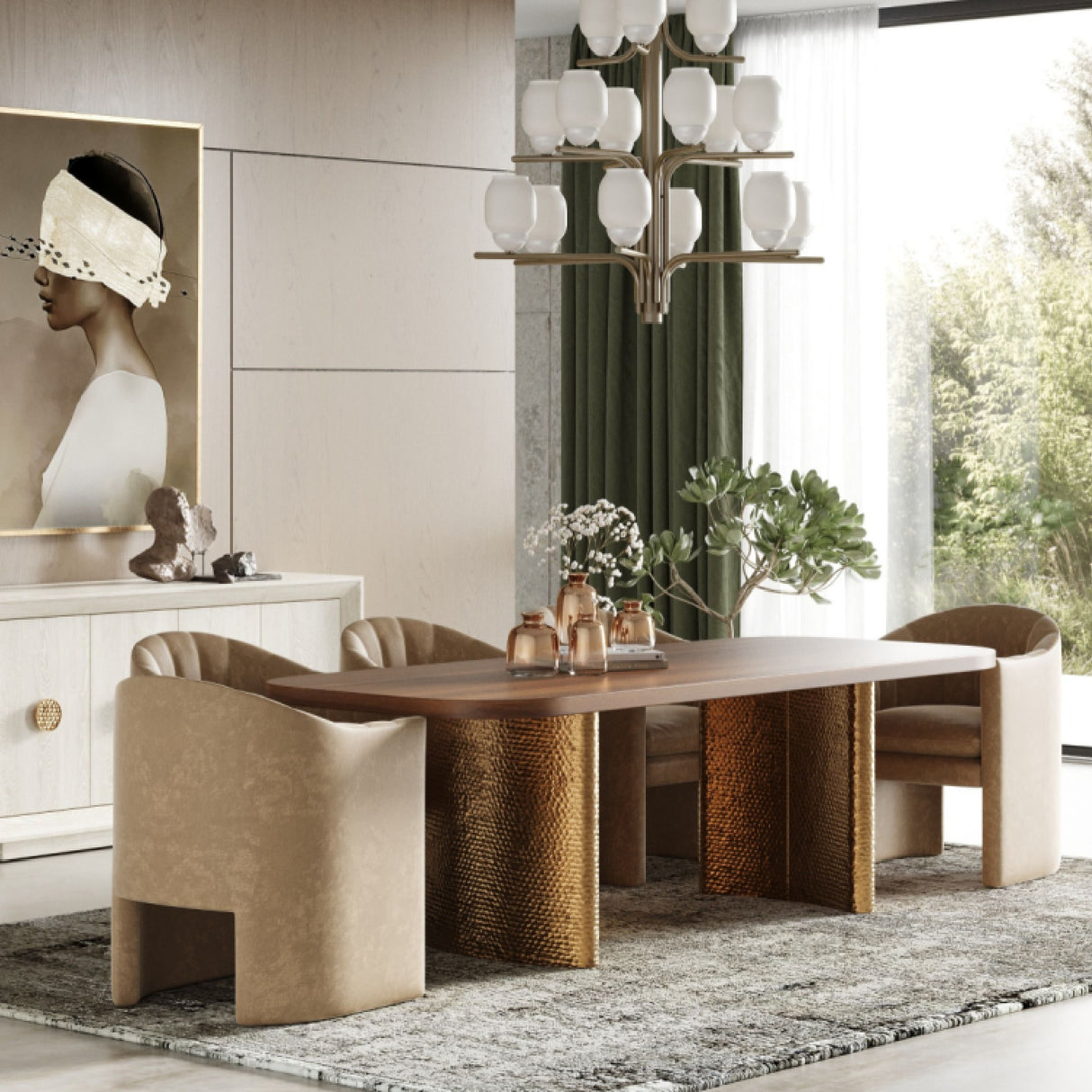 Wanut Veneer Dining Table | Oroa.com