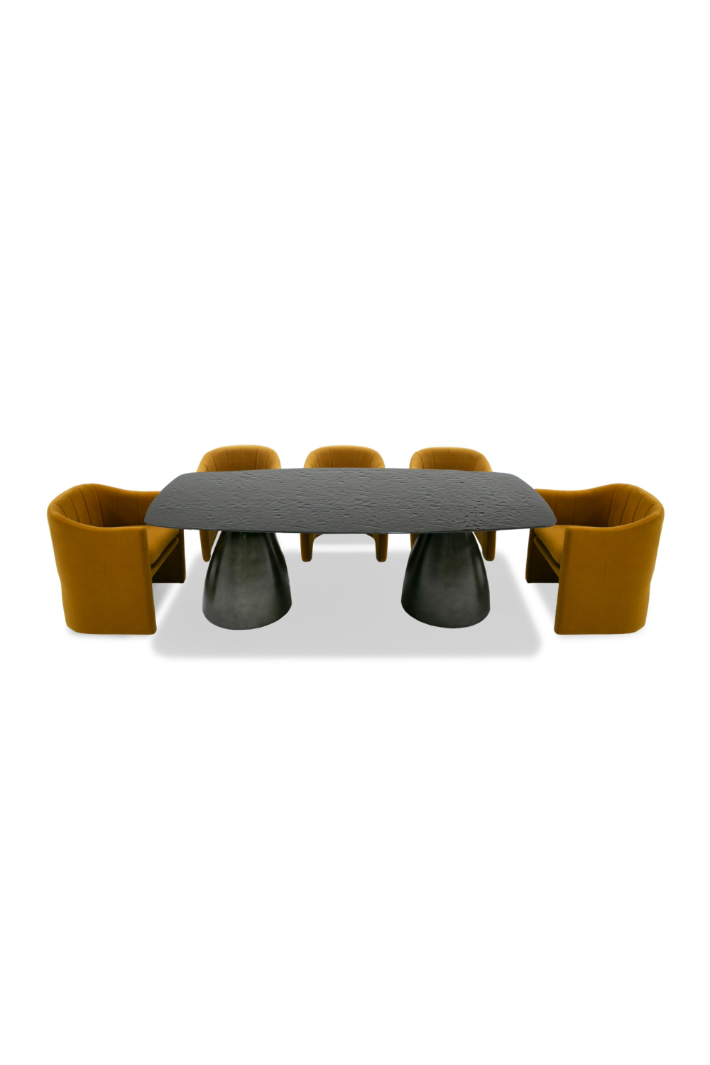 Black Wave Glass Dining Table | Oroa.com