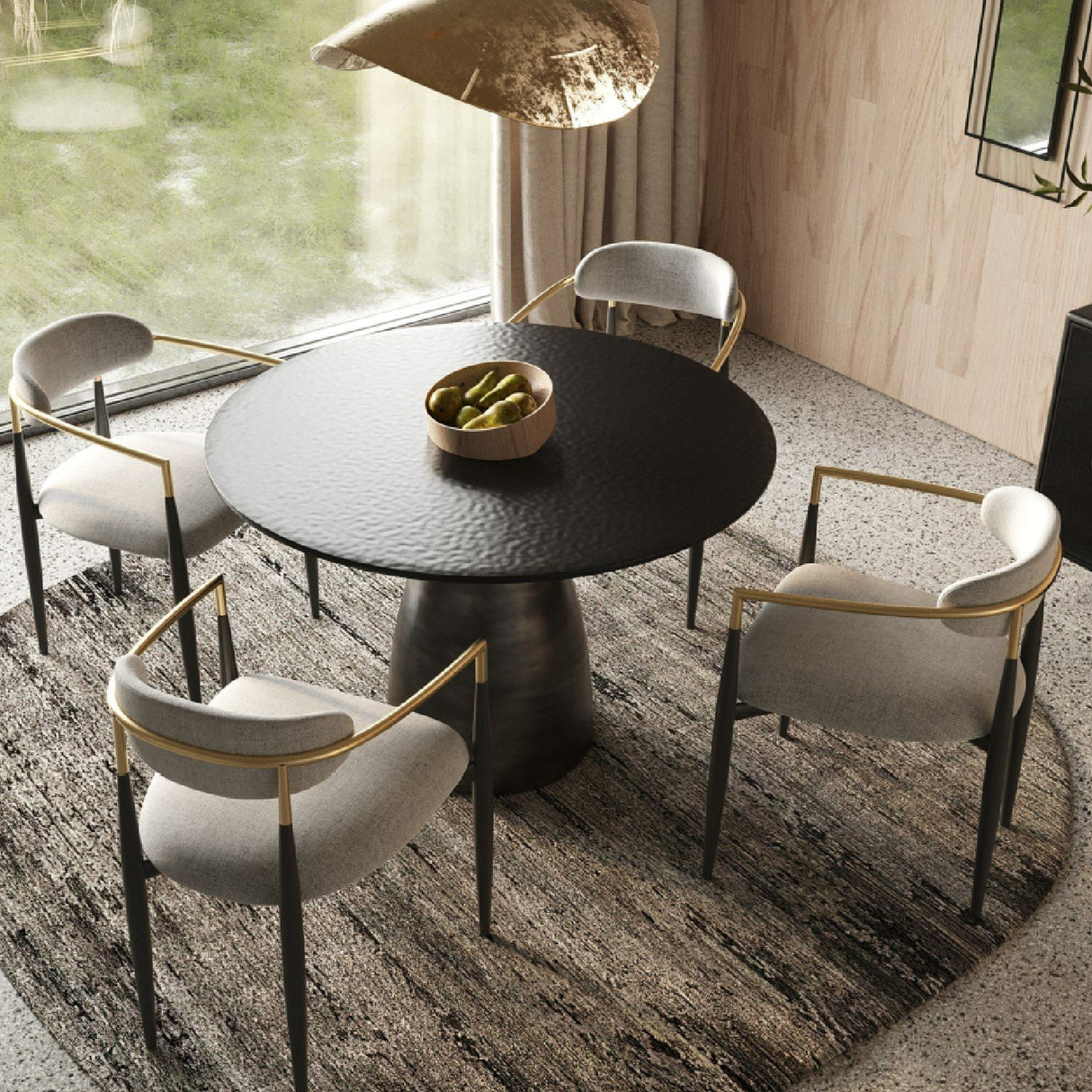 Black Wave Glass Dining Table | Oroa.com