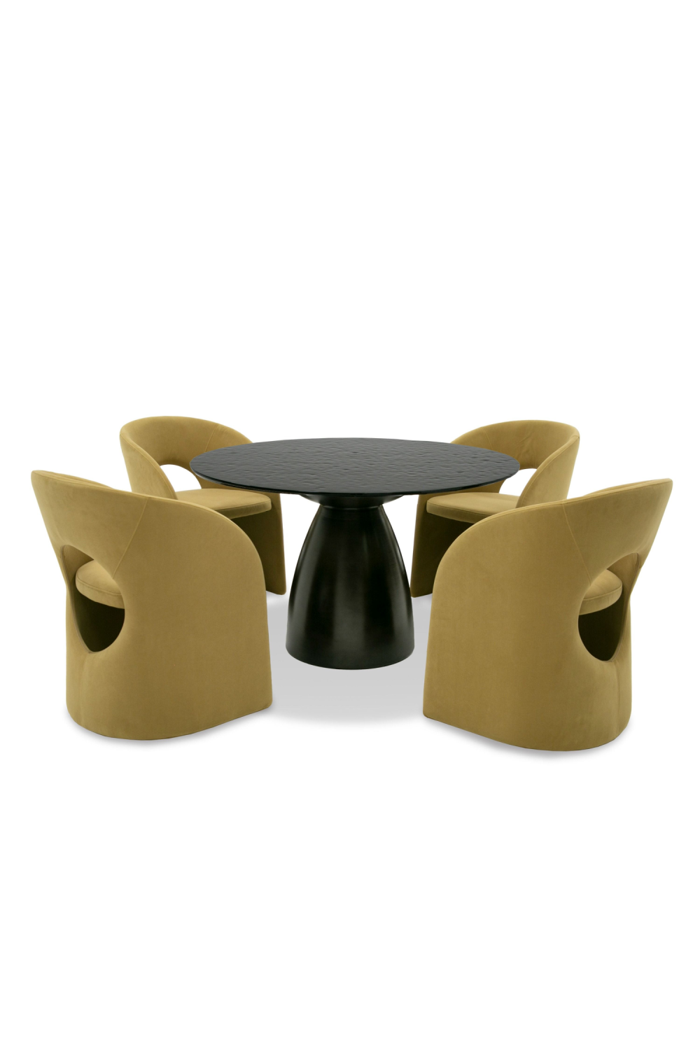 Black Wave Glass Dining Table | Oroa.com