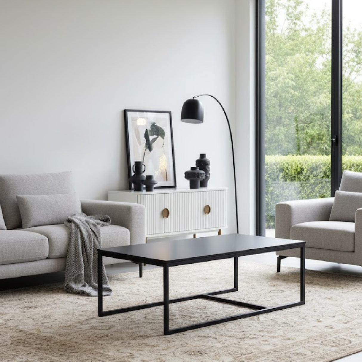 Rectangular Black Marble Coffee Table | Oroa.com