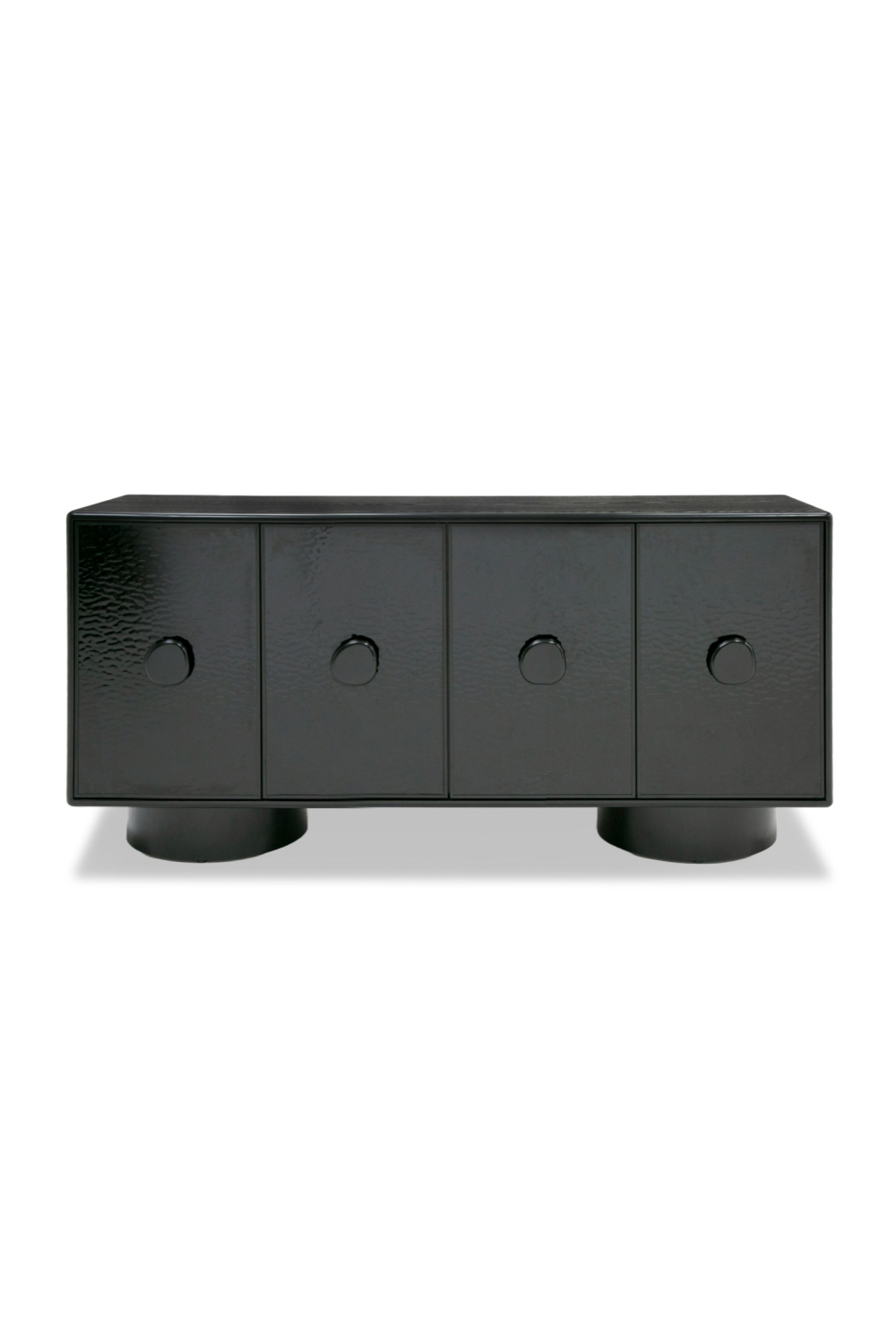 Black Wave Glass 4-Door Sideboard | Oroa.com