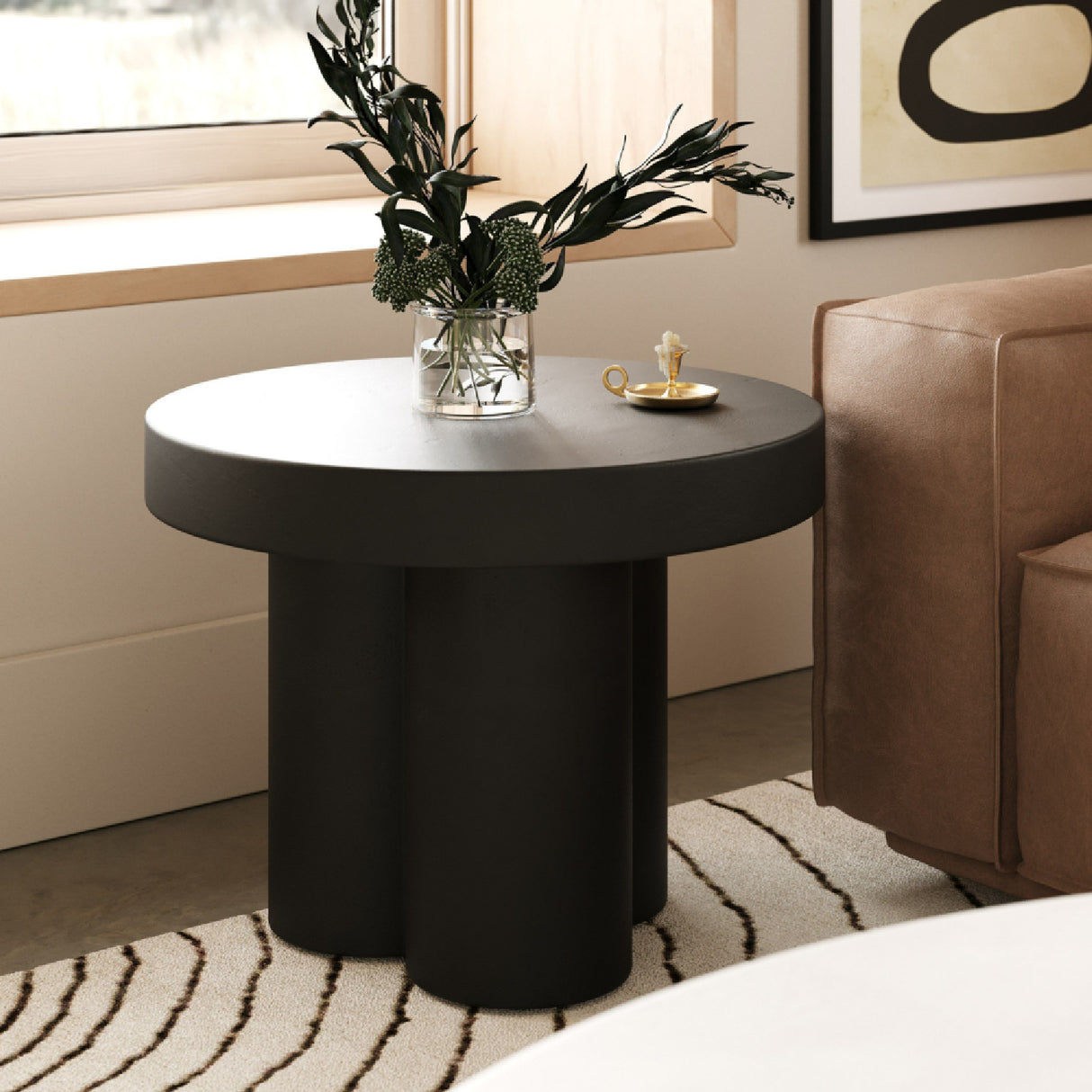 Concrete Round End Table | Oroa.com