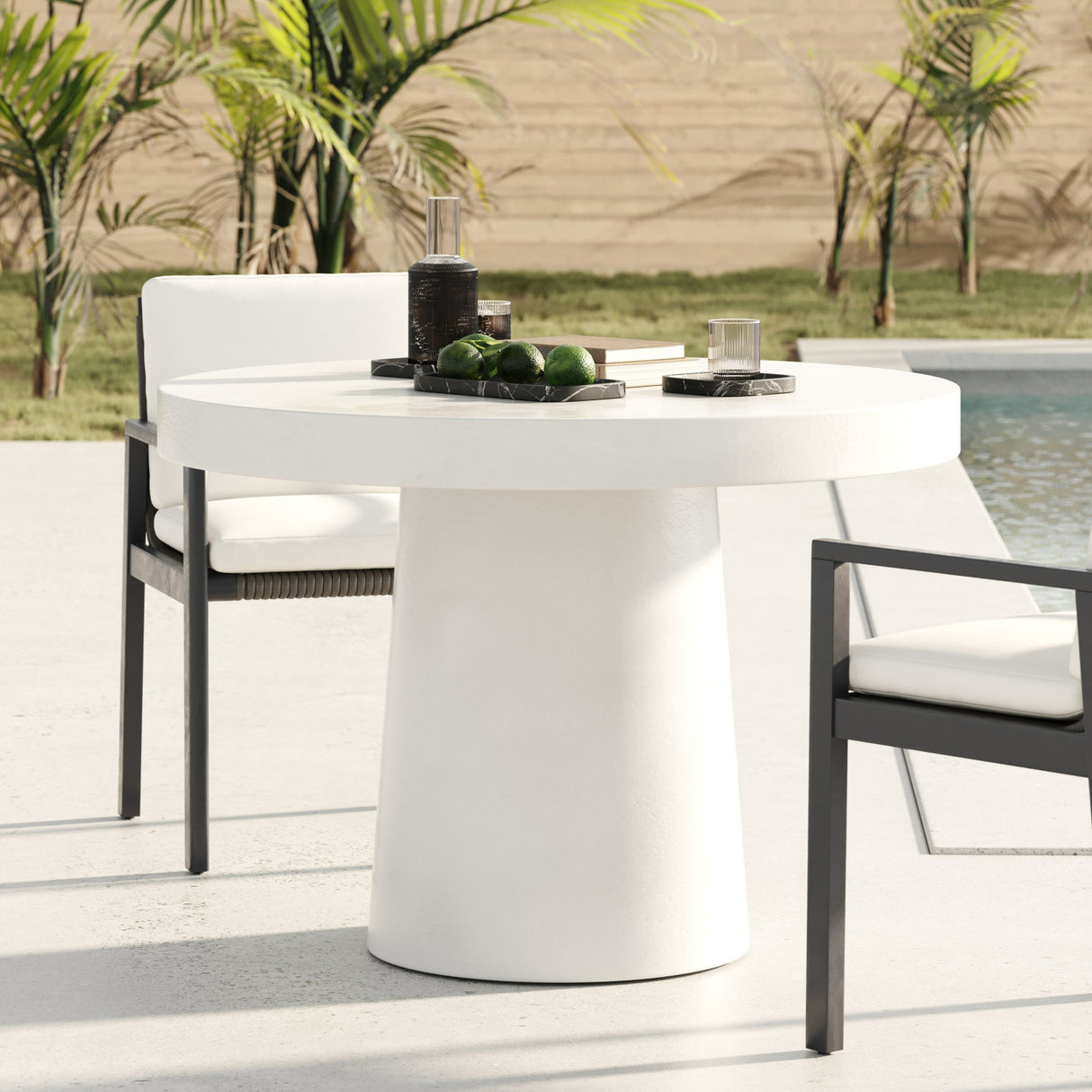 Round Concrete Pedestal Dining Table | Oroa.com