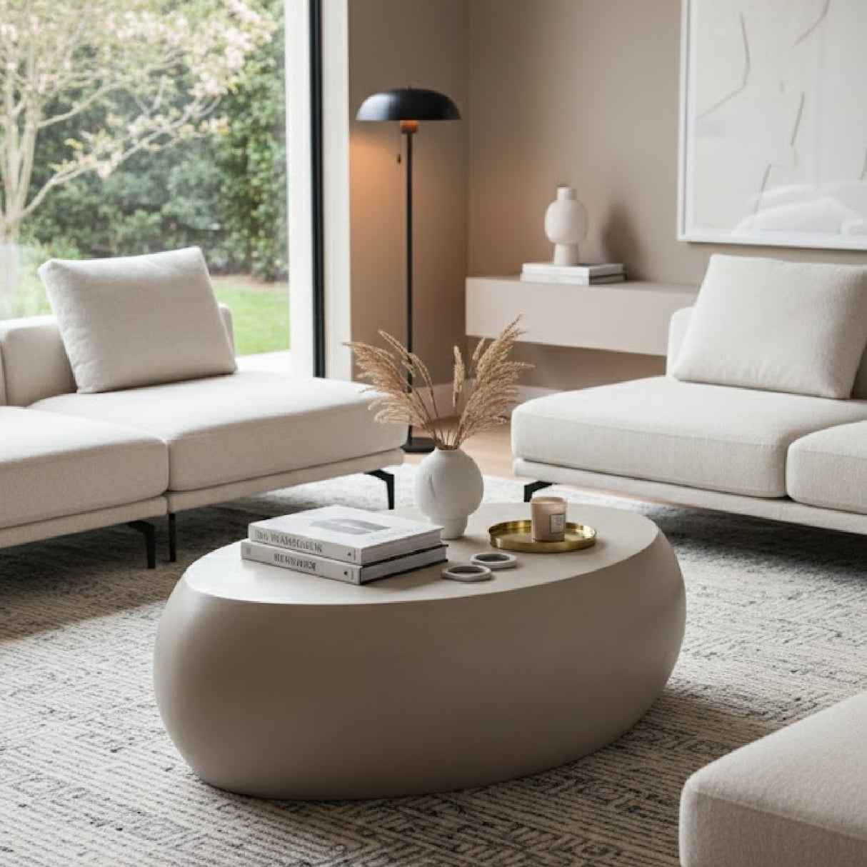 Oval Concrete Coffee Table | Oroa.com
