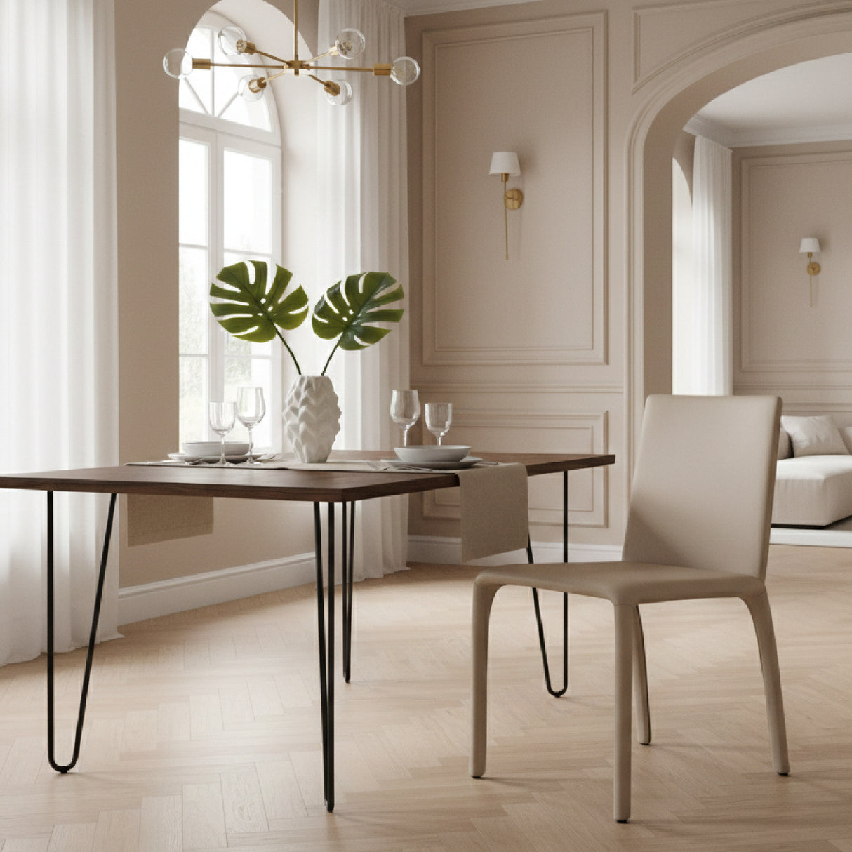 Gray Vegan Leather Dining Chairs (2) | Oroa.com