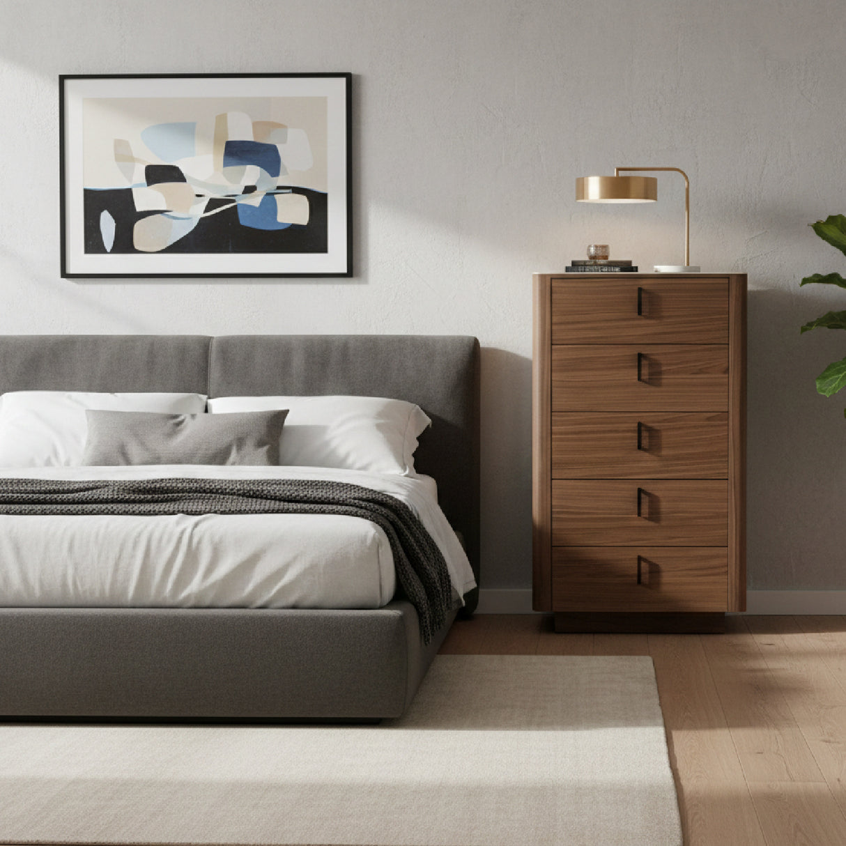 5-Drawer Walnut Chest | Oroa.com