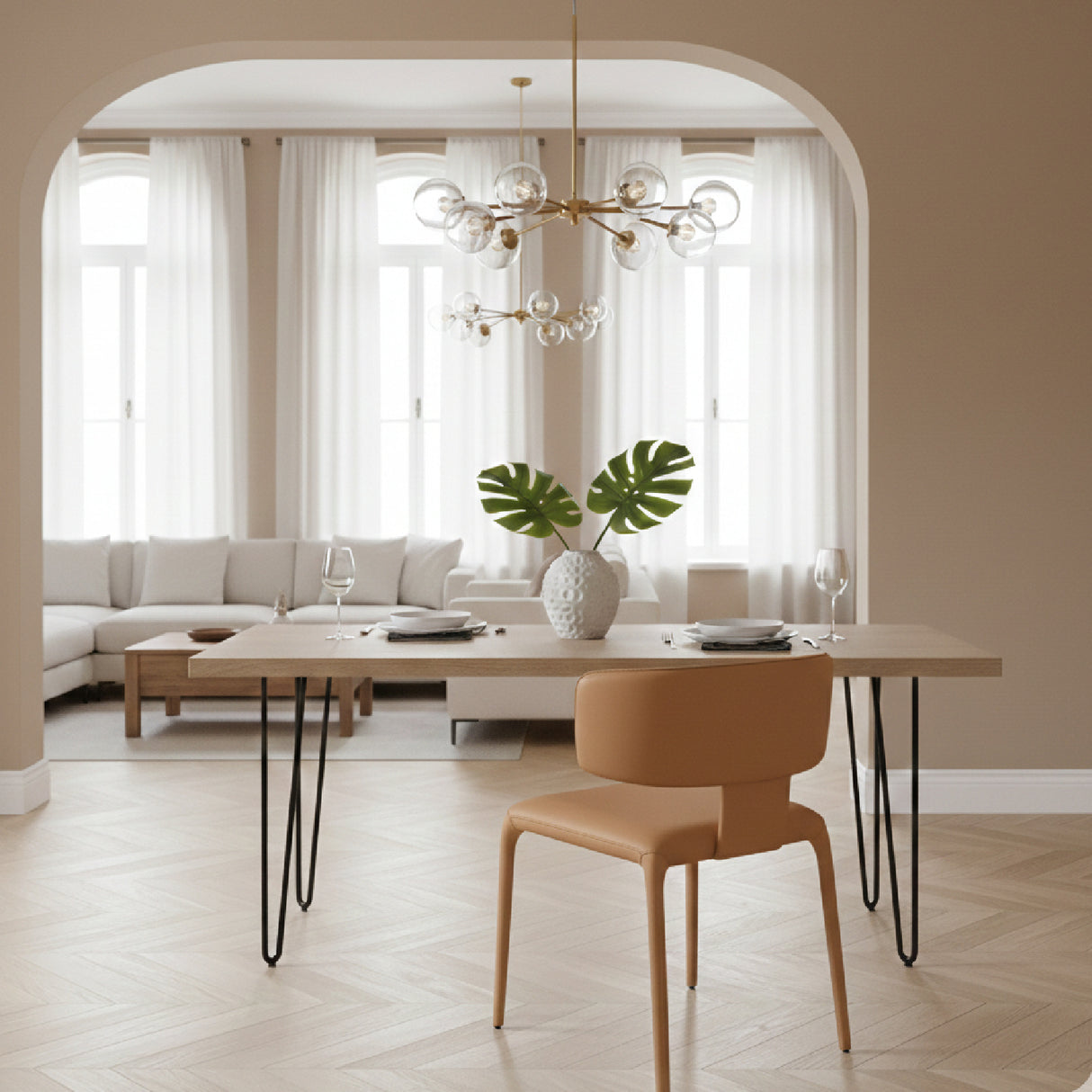 Contoured-Back Vegan Leather Dining Chair | Oroa.com