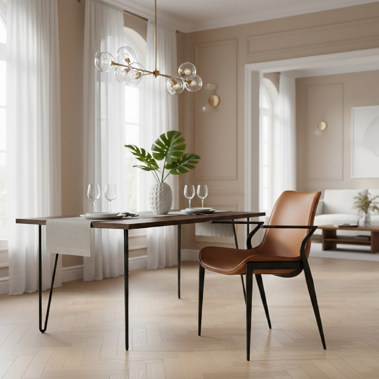 Vegan Leather Dining Chair Set (2) | Oroa.com