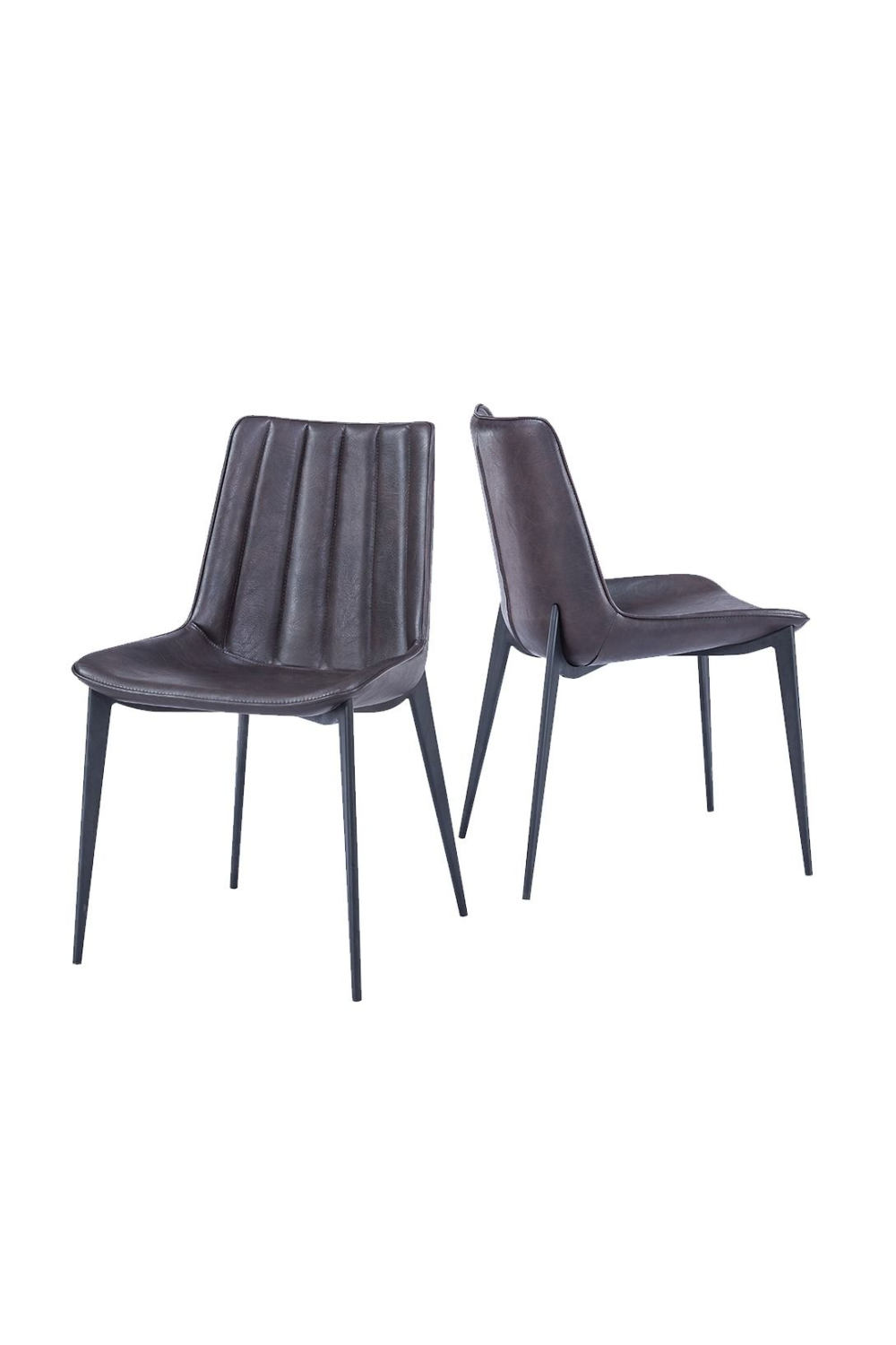 Brown Channel-Tufted Dining Chairs (2) | Oroa.com