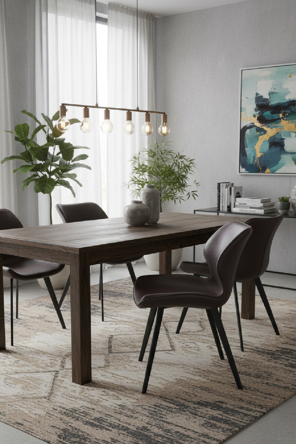 Dark Brown Eco-Leather Dining Chairs (2) | Oroa.com