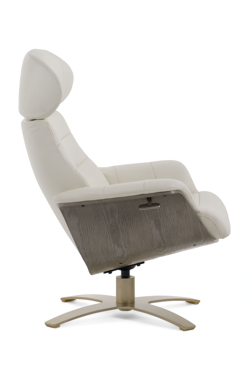 Gray Leather Swivel Chair and Ottoman | Oroa.com
