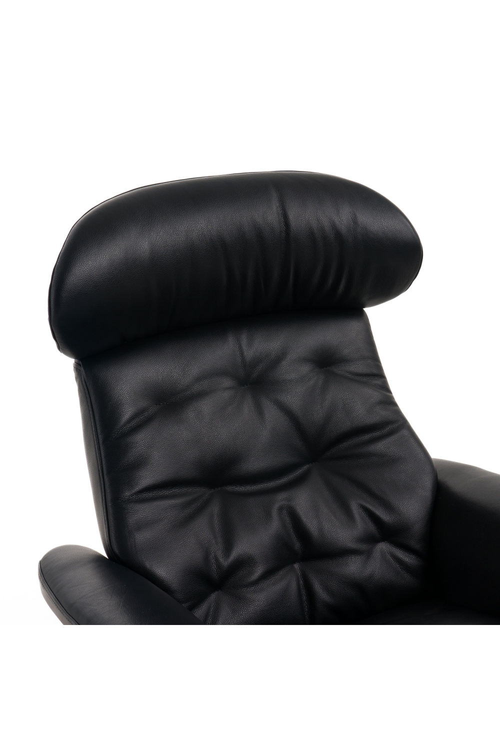 Black Leather Lounge Chair & Ottoman | Oroa.com