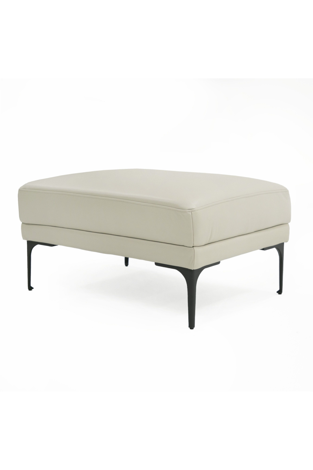 Gray Leather Rectangular Ottoman | Oroa.com