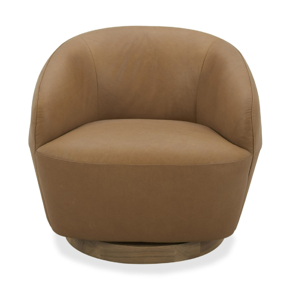 Tan Leather Swivel Accent Chair | Oroa.com