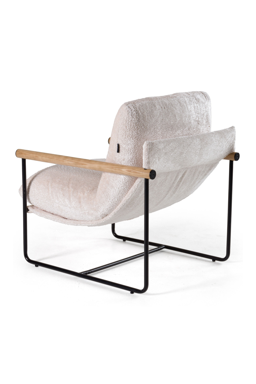 Wood-Armed Beige Accent Chair | Oroa.com