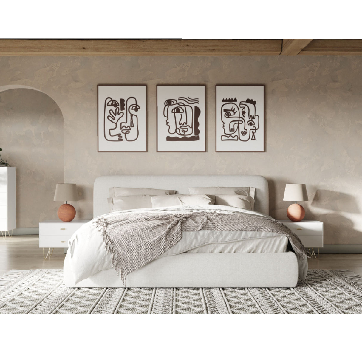 White Upholstered Bed | Oroa.com