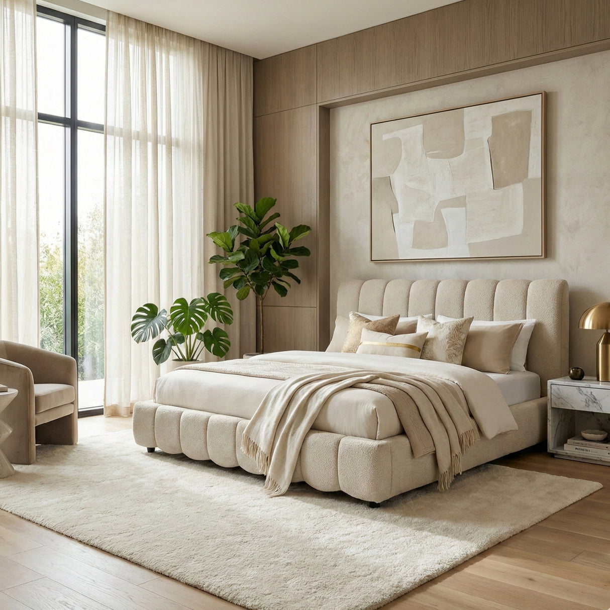 White Linen Bed | Oroa.com
