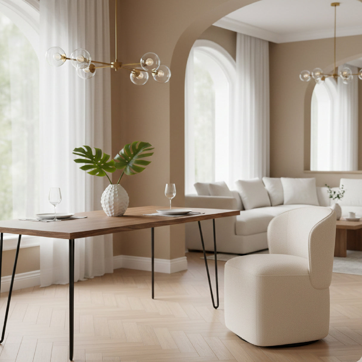 Fabric Swivel Dining Chair | Oroa.com