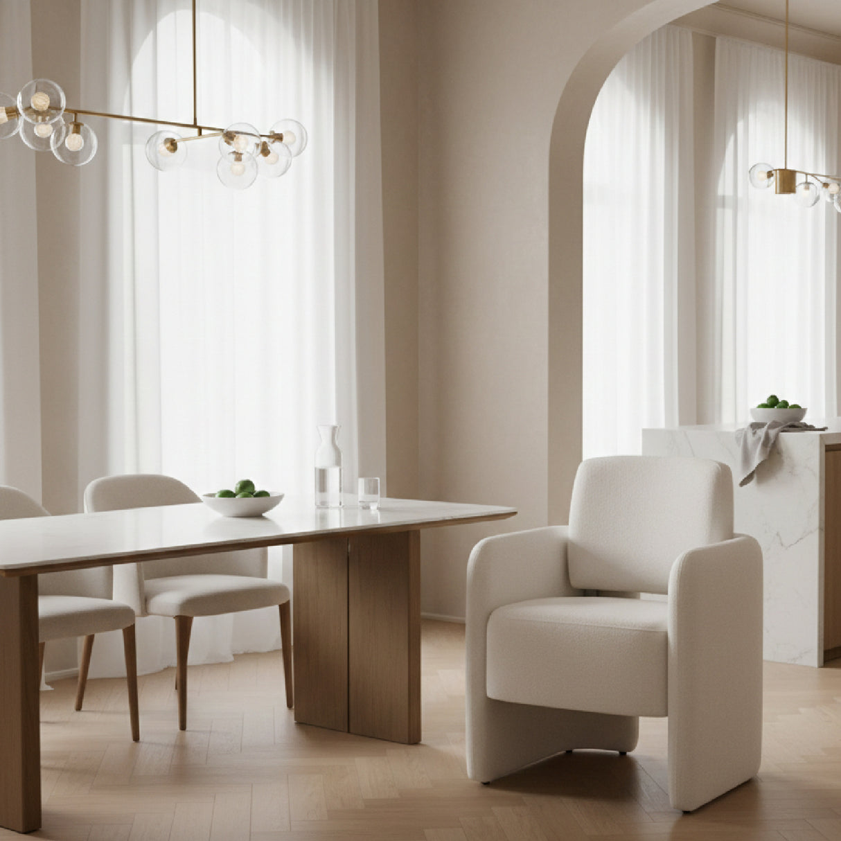 White Upholstered Dining Chair | Oroa.com