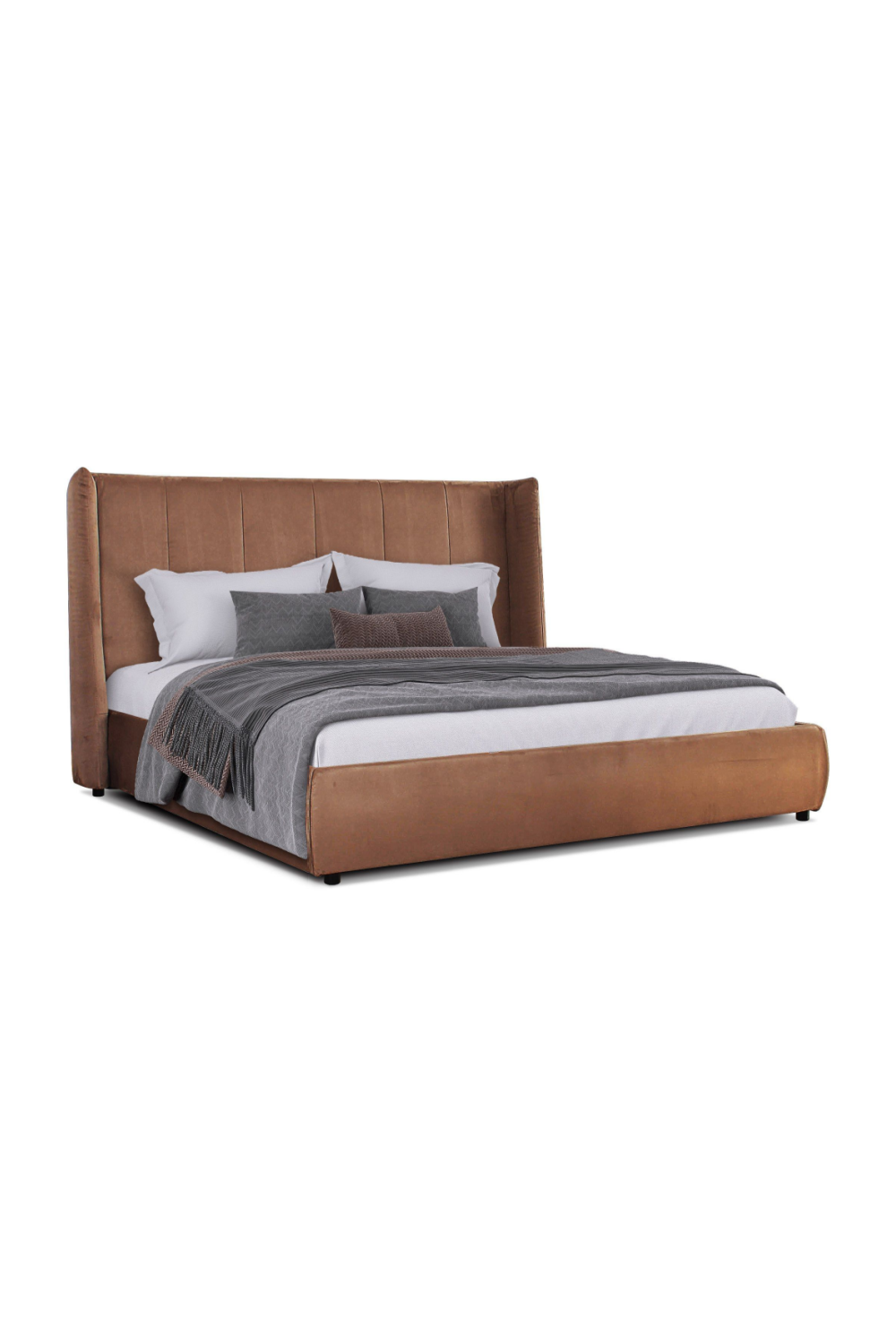Orange Velvet Bed | Oroa.com