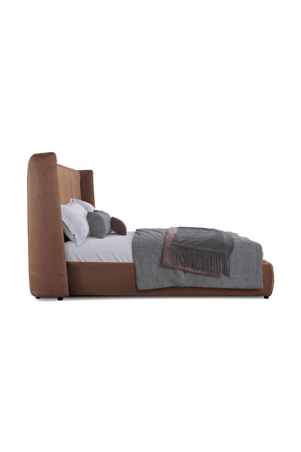 Orange Velvet Bed | Oroa.com