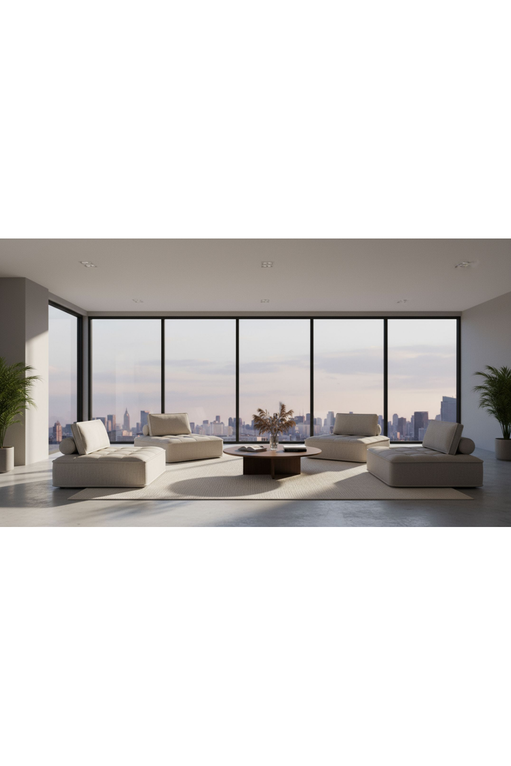 Gray Fabric 4-Piece Sectional Sofa | Oroa.com