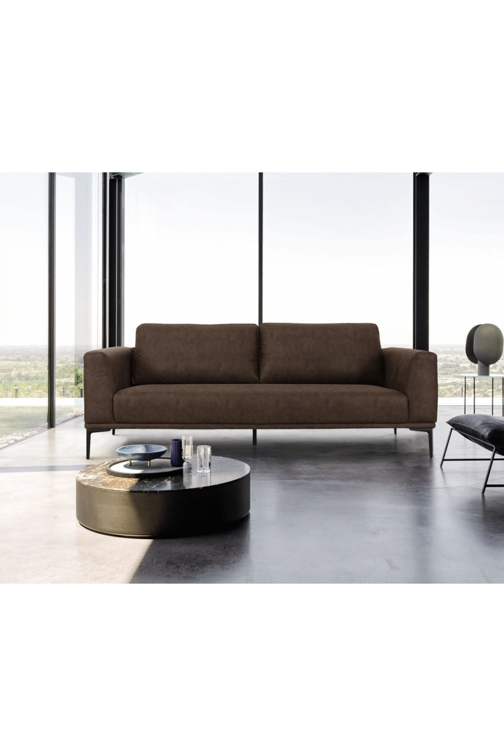 Brown Fabric Loveseat | Oroa.com