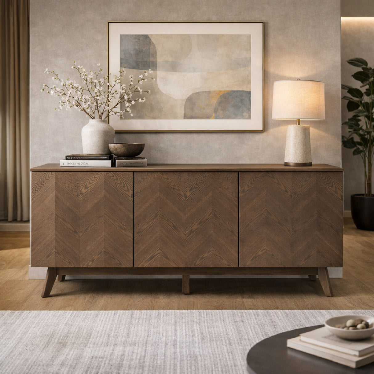 Wooden 3-Door Sideboard | Oroa.com