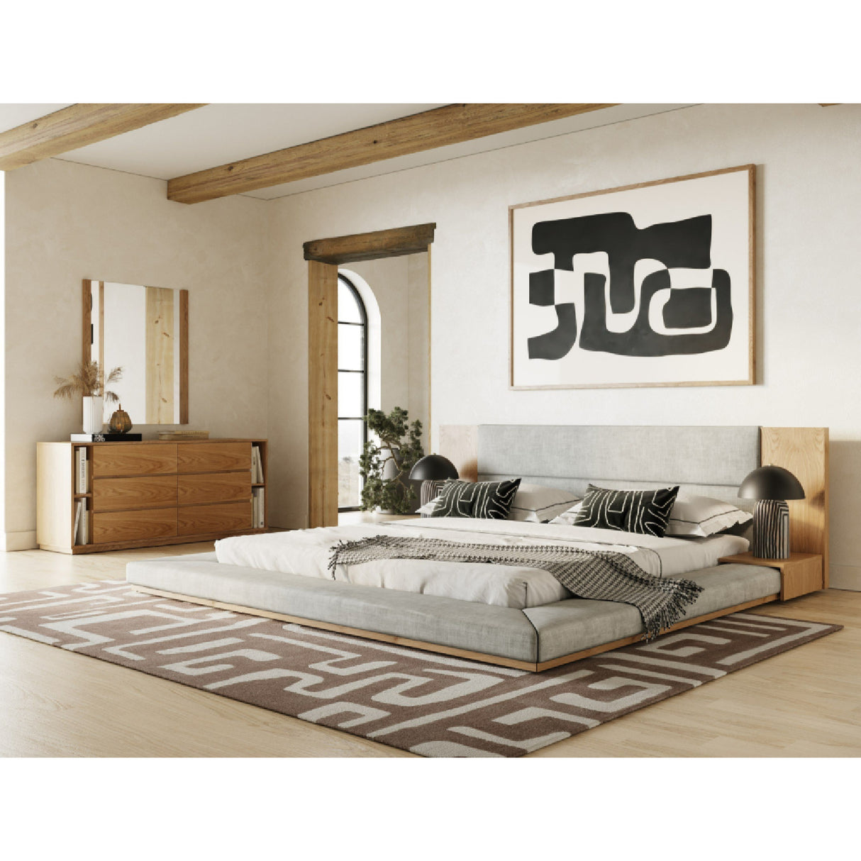 Natural Oak Queen Bed | Oroa.com