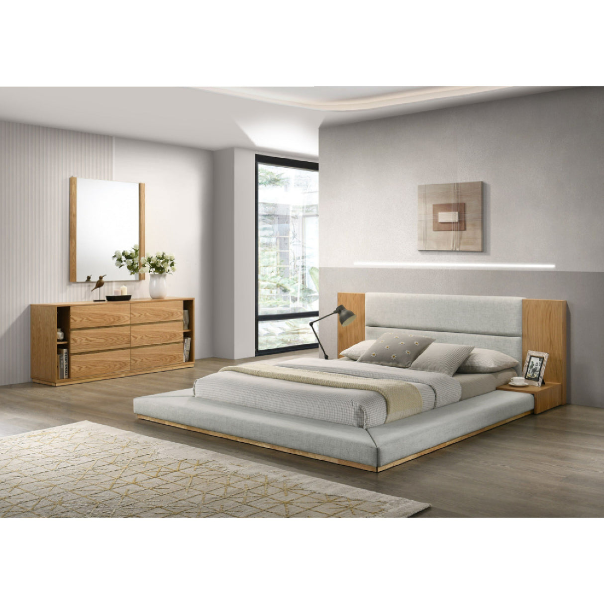 Natural Oak Queen Bed | Oroa.com