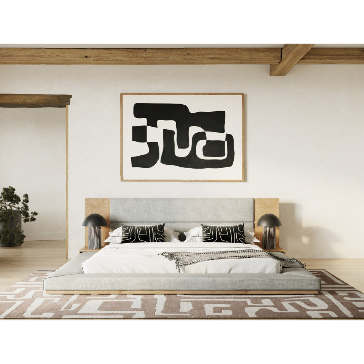 Natural Oak Queen Bed | Oroa.com