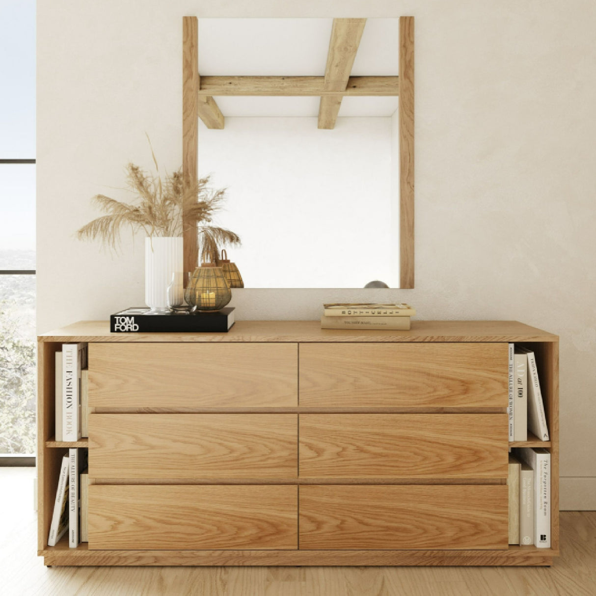 Natural Oak 6-Drawer Dresser | Oroa.com