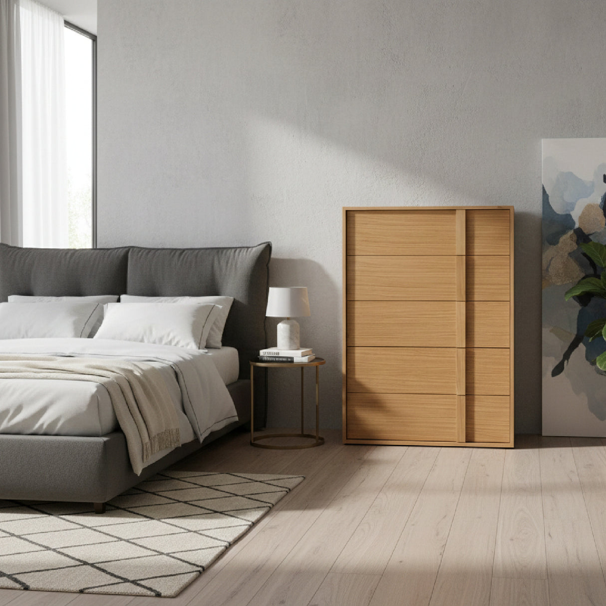 Warm Oak 5-Drawer Chest | Oroa.com