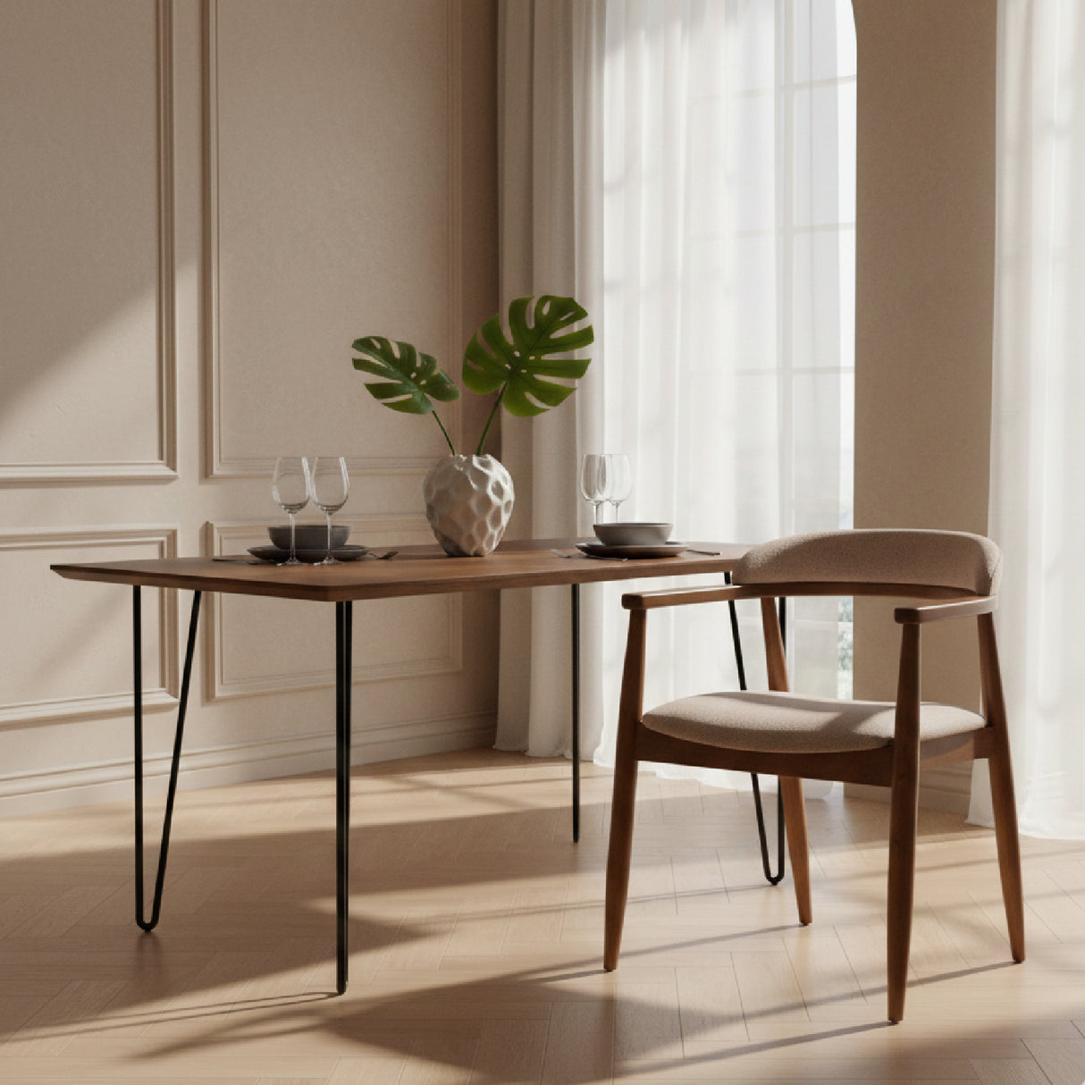 Tan Fabric Dining Chair | Oroa.com