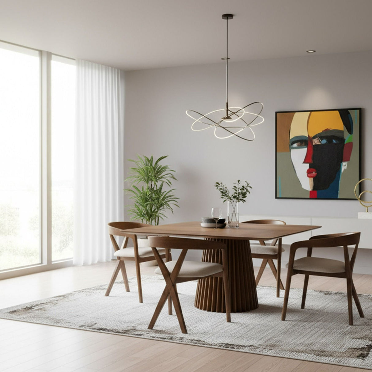 Square Walnut Dining Table | Oroa.com
