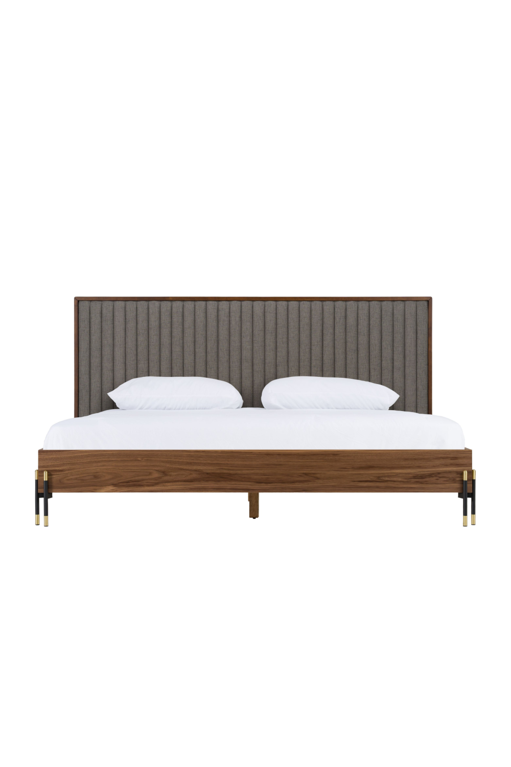 Gray Channeled Headboard Bed | Oroa.com