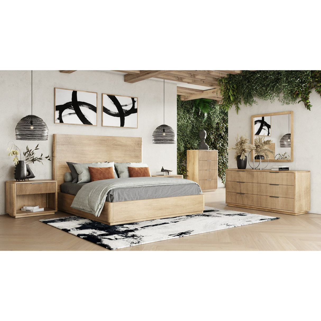 Reeded Wood 4-Drawer Chest | Oroa.com