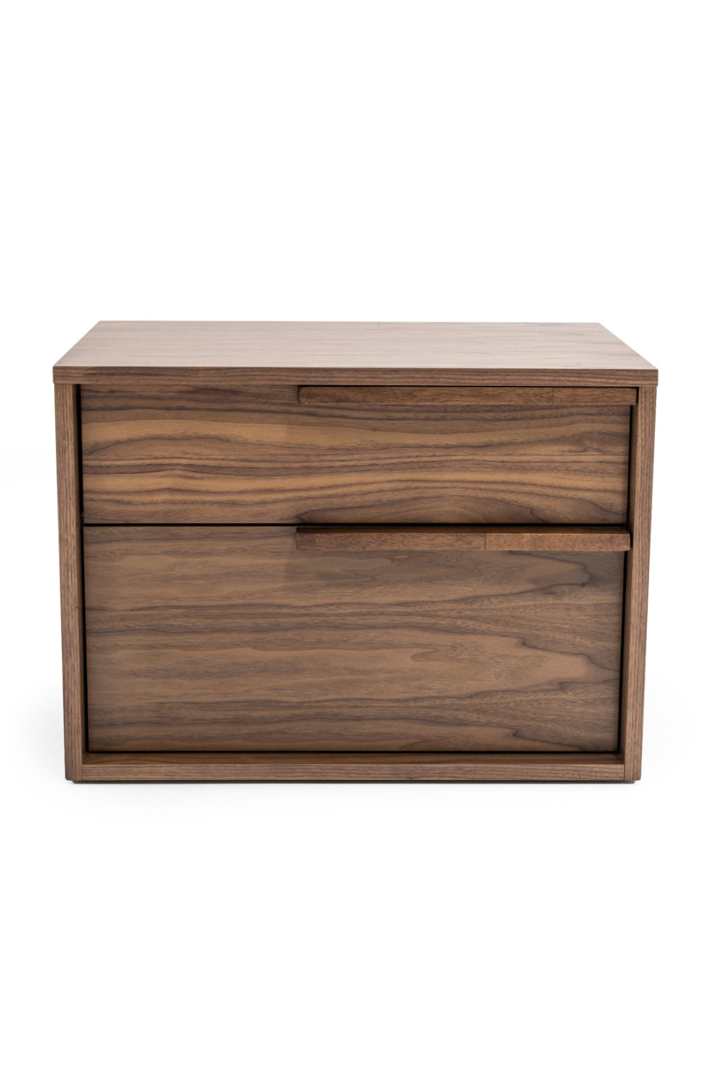 2-Drawer Walnut Veneer Nightstand | Oroa.com