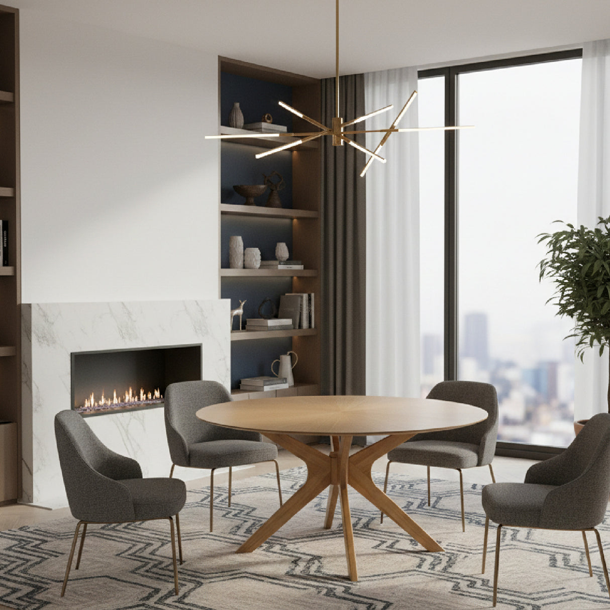 Round Natural Oak Dining Table | Oroa.com