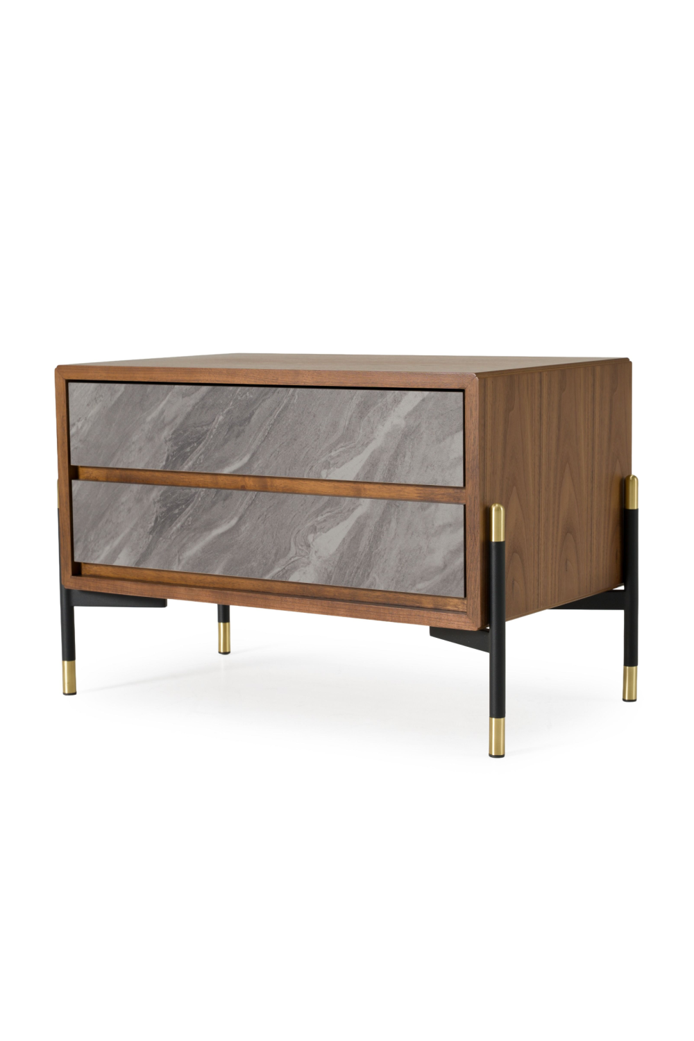 Volcanic Slate 2-Drawer Nightstand | Oroa.com