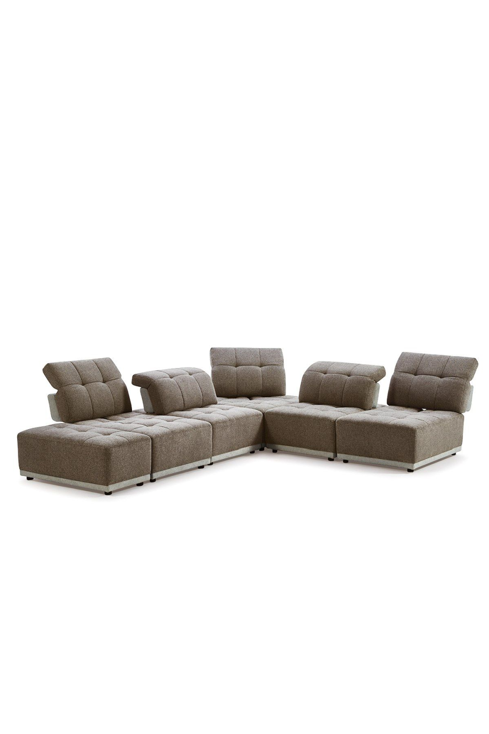 Brown Tufted Modular Sectional Sofa | Oroa.com