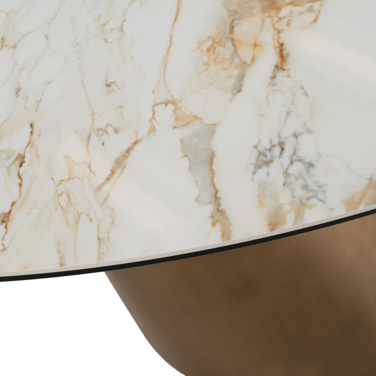 Modern European furniture - Brushed Brass Tilted Dining Table - www.oroa.com | Oroa.com
