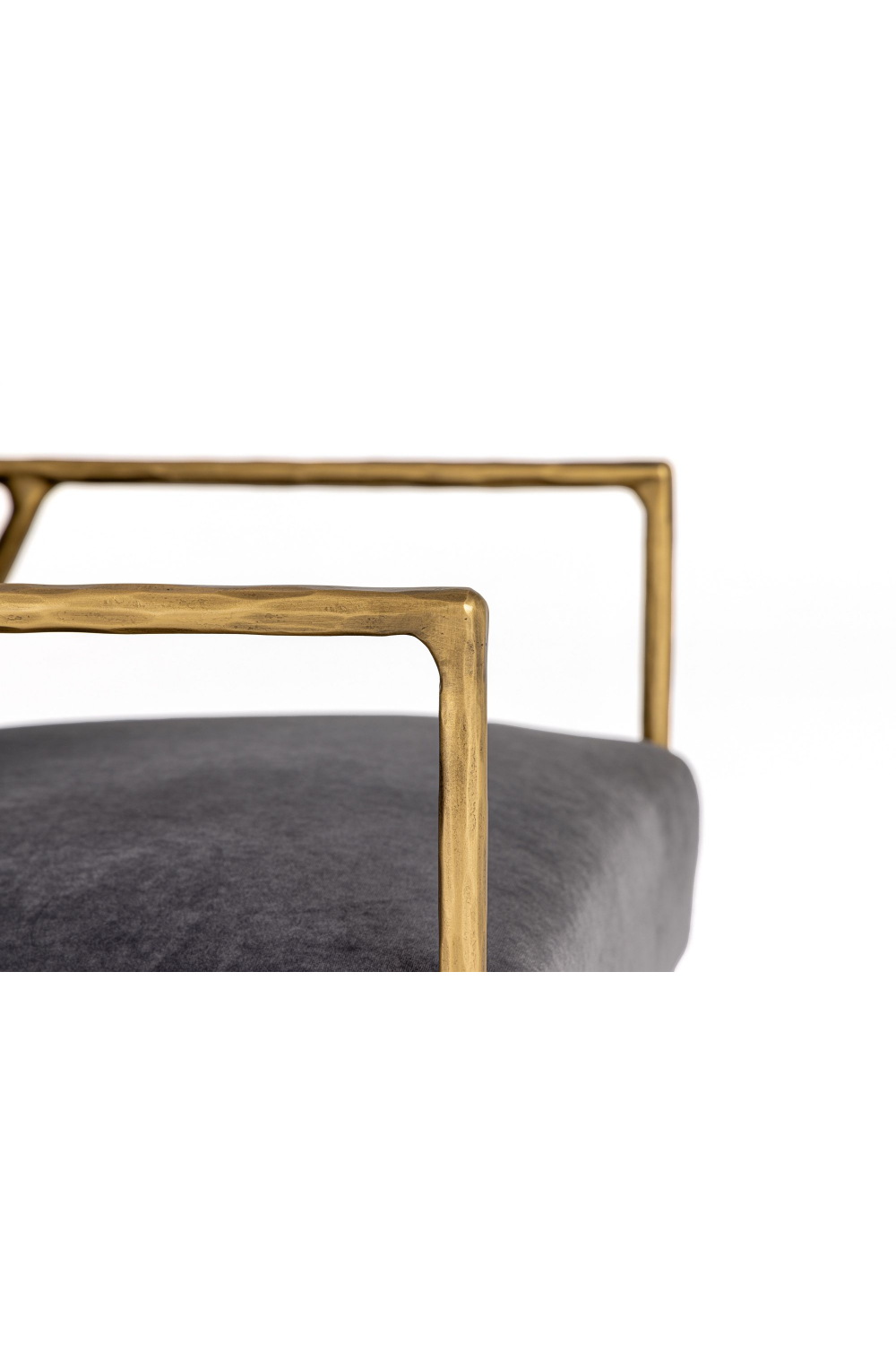 Gold-Framed Gray Velvet Accent Chair | Oroa.com