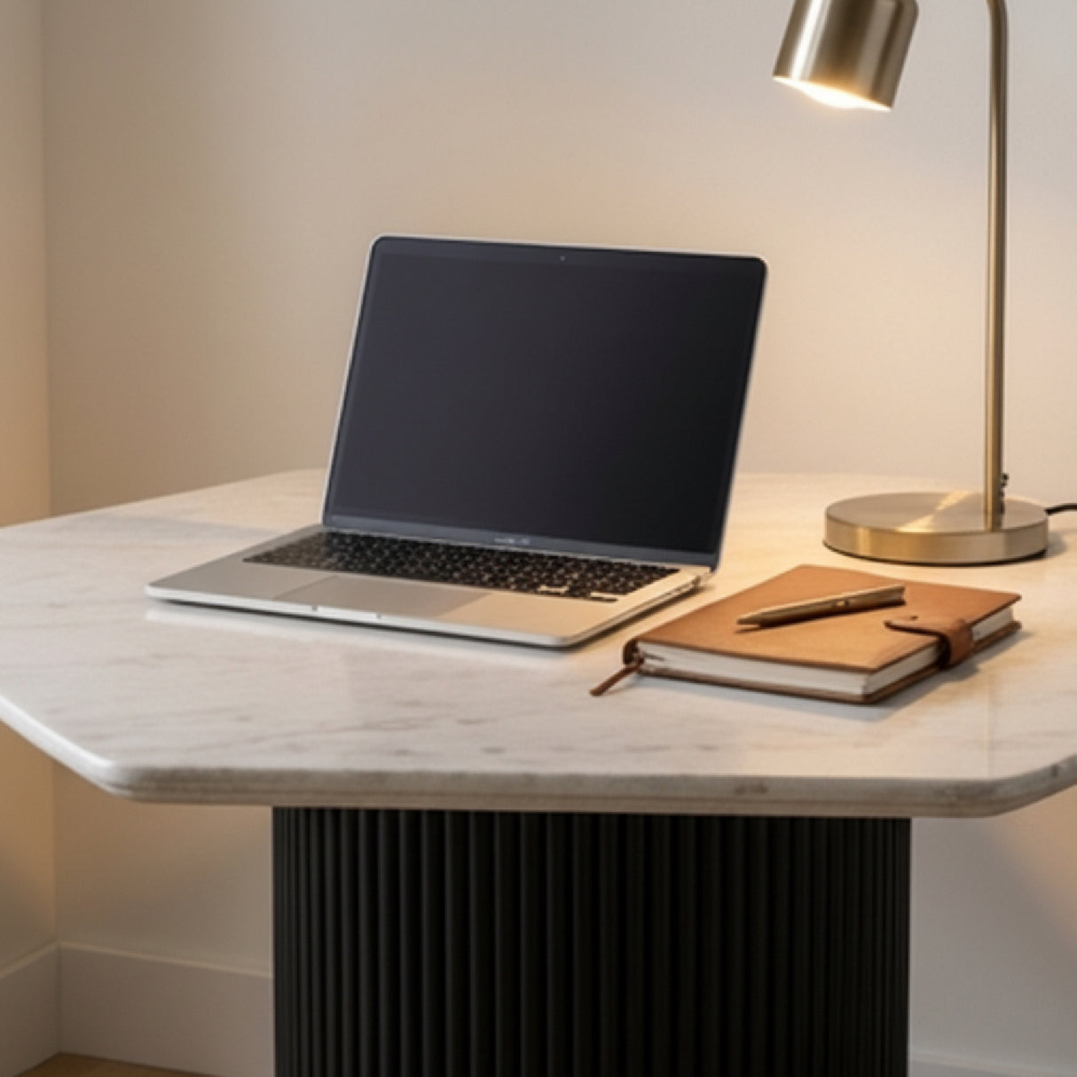 Hexagonal White Marble Dining Table | Oroa.com
