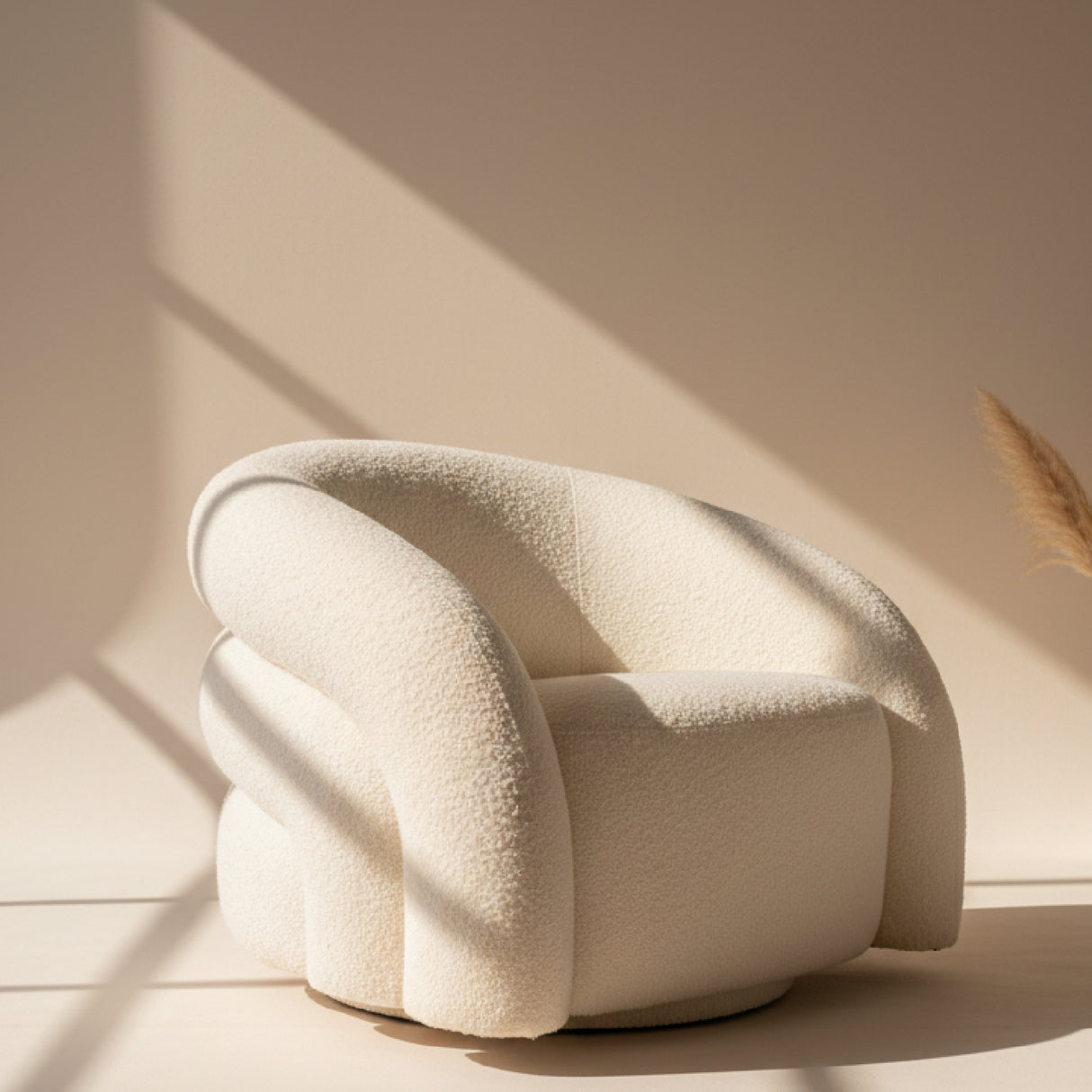 White Boucle Accent Chair | Oroa.com