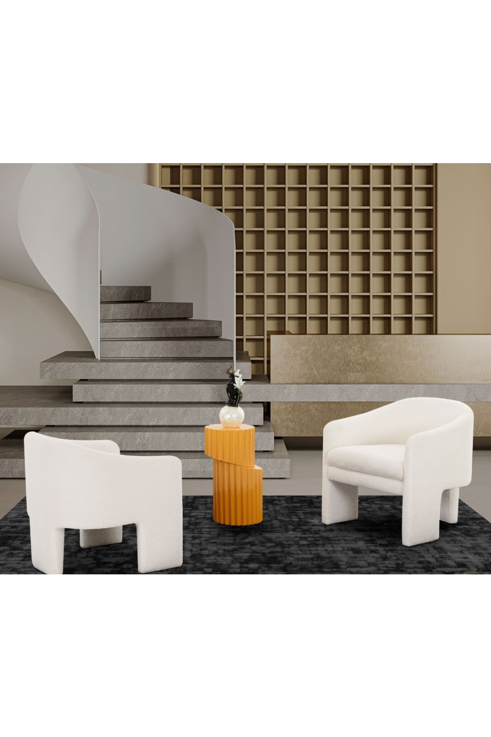 White Three-Legged Accent Chair | Oroa.com