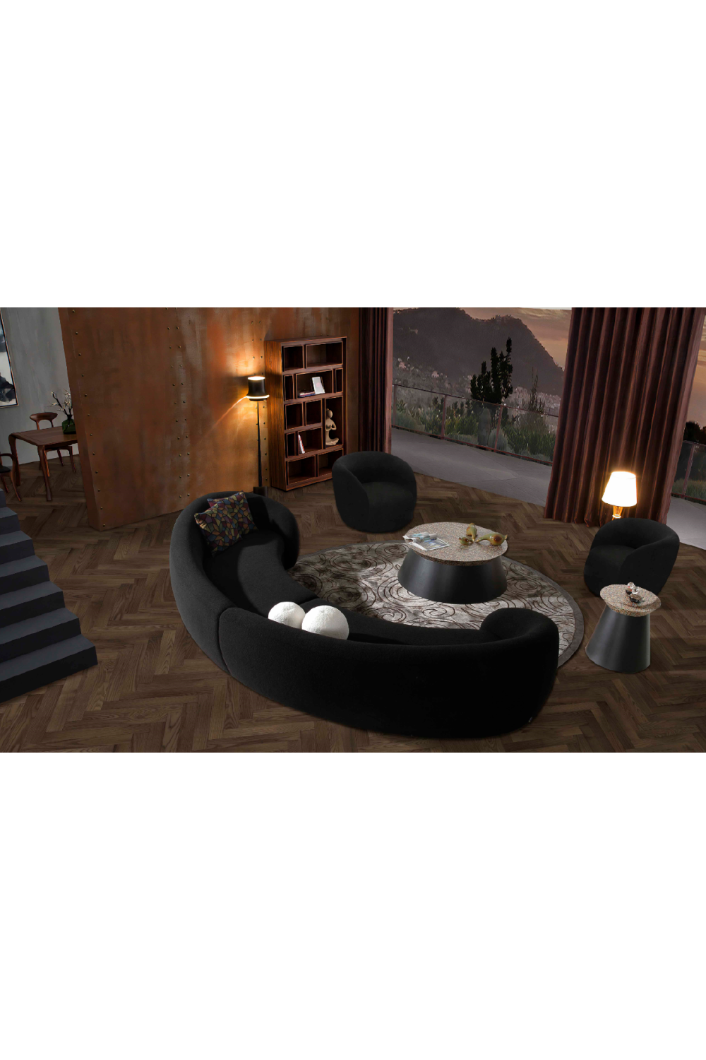 Black Curved Sectional Sofa | Oroa.com