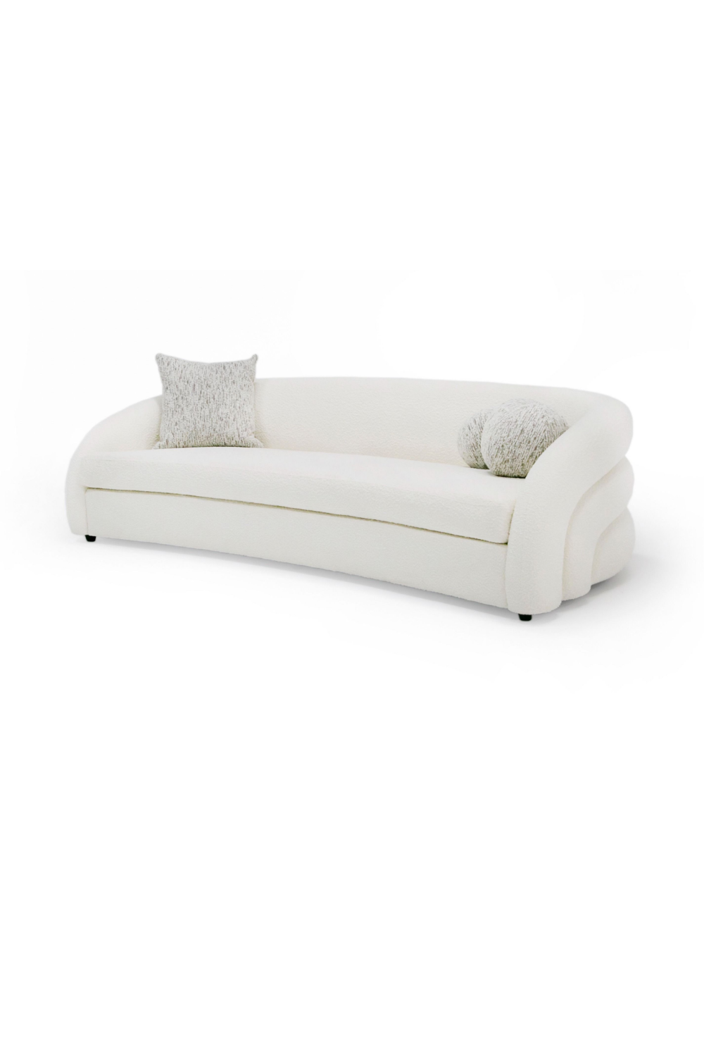 Curved White 4-Seater Sofa | Oroa.com